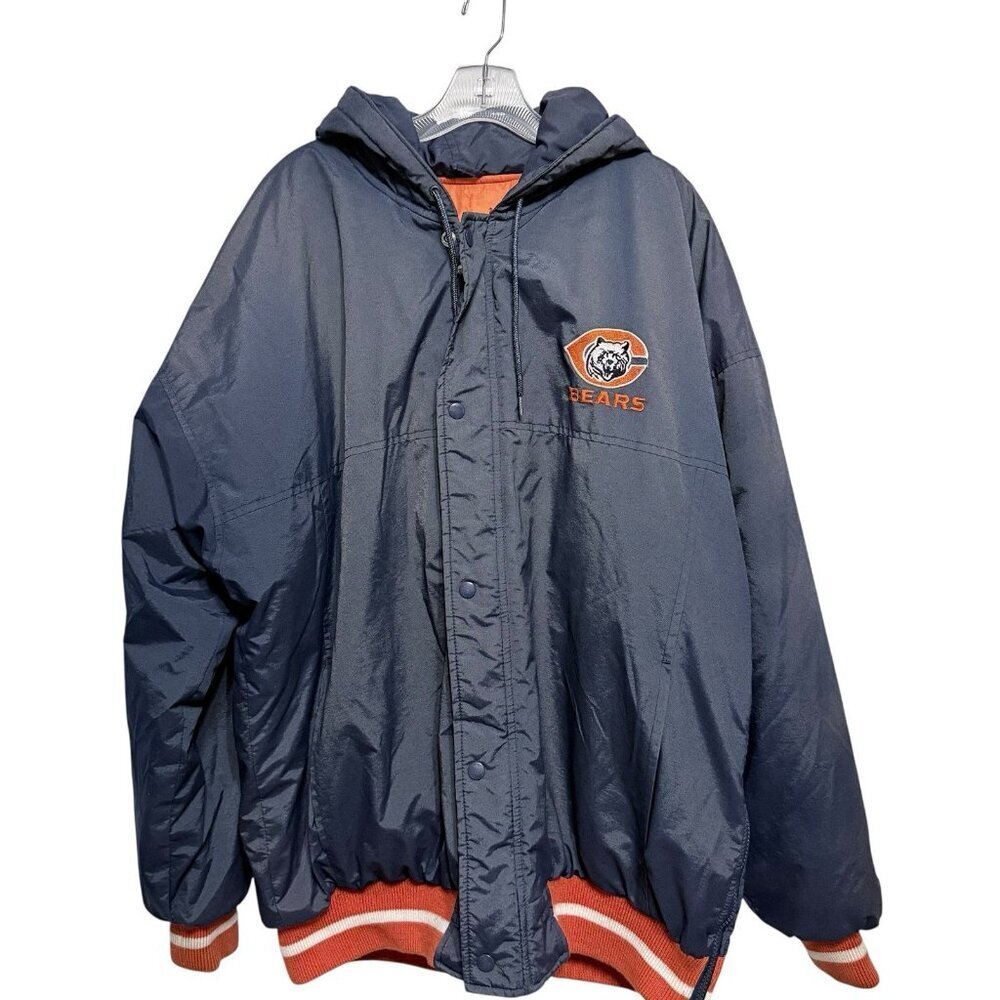 Vintage Starter Chicage Bears Hooded Jacket Size XL Quilted Lining Taiwan ROC